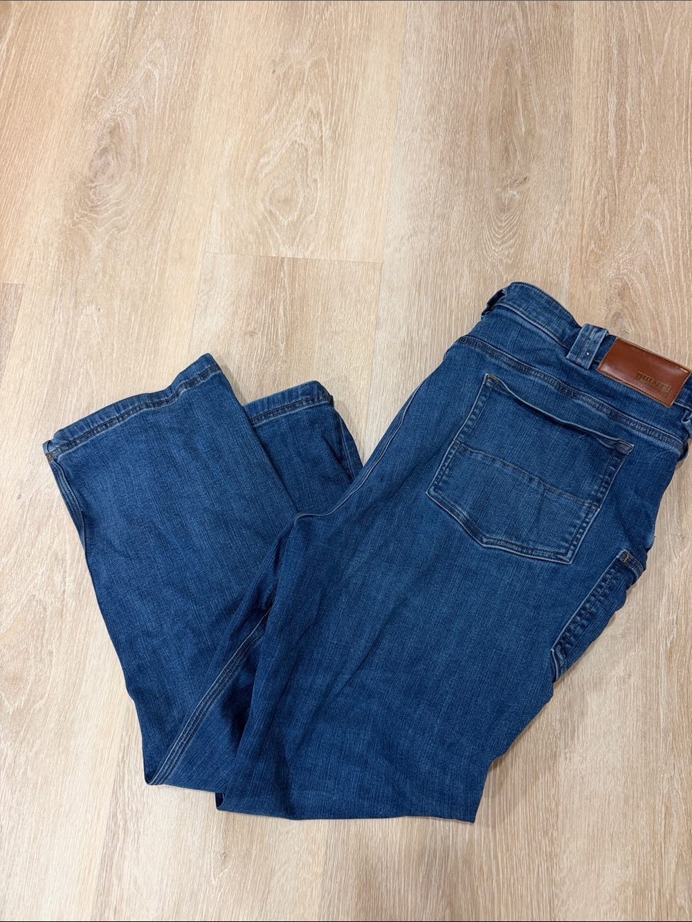 Duluth Trading Co Men’s Ballroom Double Flex Dark Blue Straight-Leg Jeans